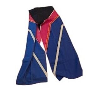 Talbots 100% Silk Scarf Oblong Bold Block Print Royal Blue Pink Accessory